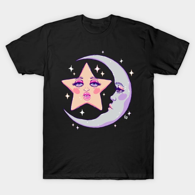 Miss Moon and Stars T-Shirt by DajonAcevedo